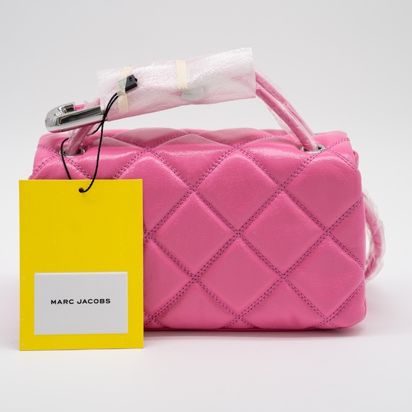 Marc Jacobs Quilted Mini Dual Leather Strap Shoulder Bag Pink - Picture 5 of 7